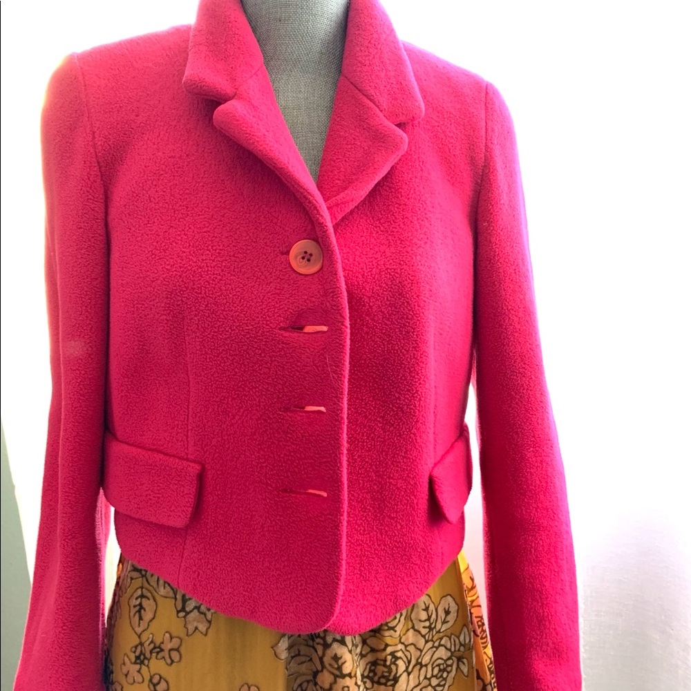 EXPRESS  Fuchsia cropped tailored jacket
